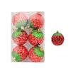 6PCS Red Christmas Hanging Decoration Electroplated Stawberry Christmas Tree Ornament Party Supplies Shopwindow Xmas Baubles 7