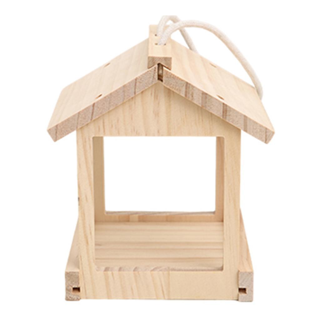 Wooden Bird Feeder House Outdoor Garden Decorative Hanging Birds Feeding Pet Cage for Finches Cardinals Chickadees and Sparrows
