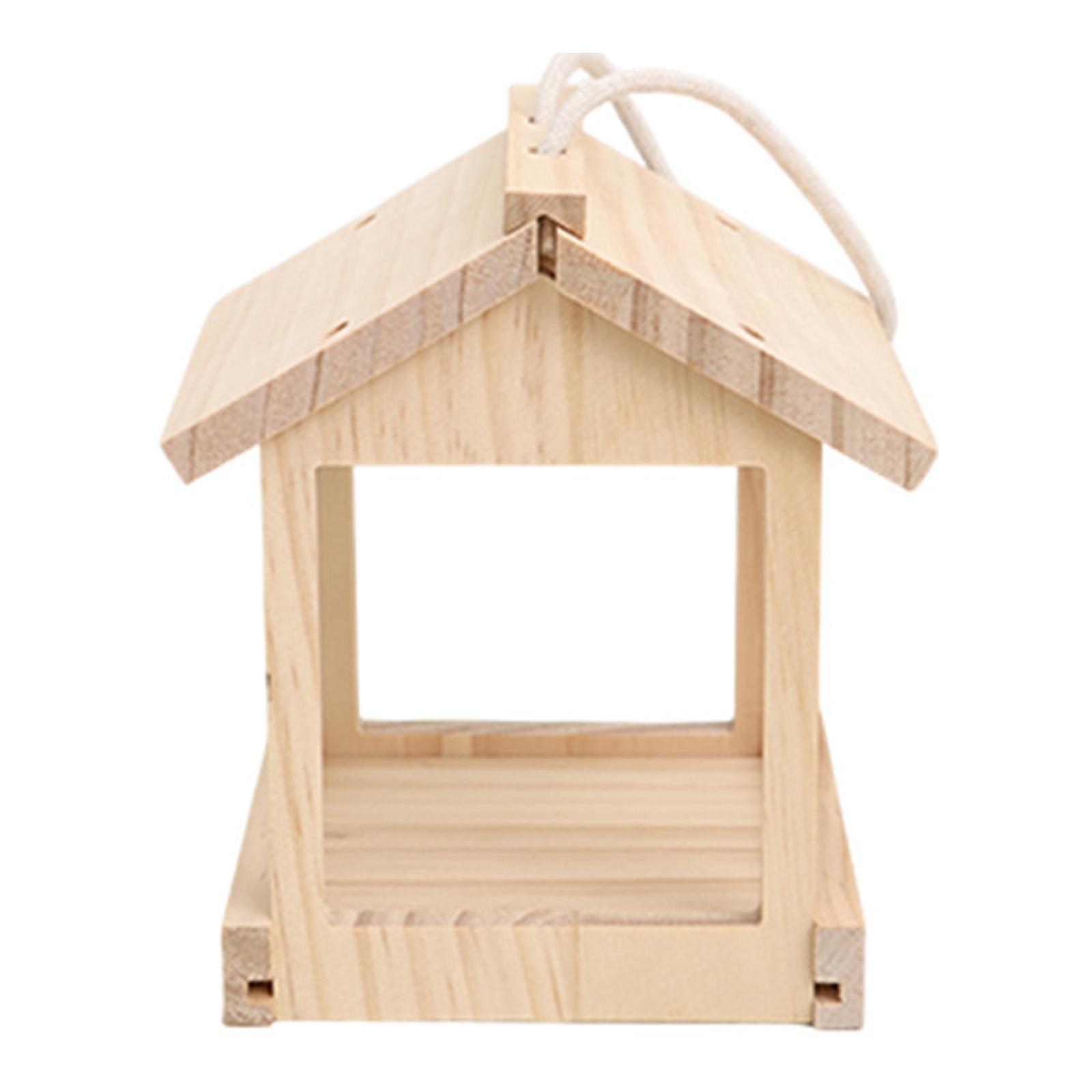 

Wooden Bird Feeder House Outdoor Garden Decorative Hanging Birds Feeding Pet Cage for Finches Cardinals Chickadees and Sparrows