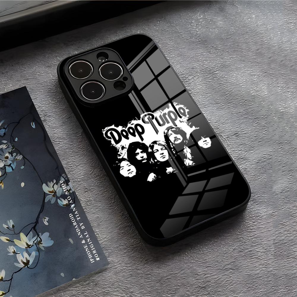 Band D-Deep P-Purple Phone Case For IPhone 17 Air 16 E Pro Max 15 14 13 Mini 12 Pro 11 Max Plus Black Glass Cover