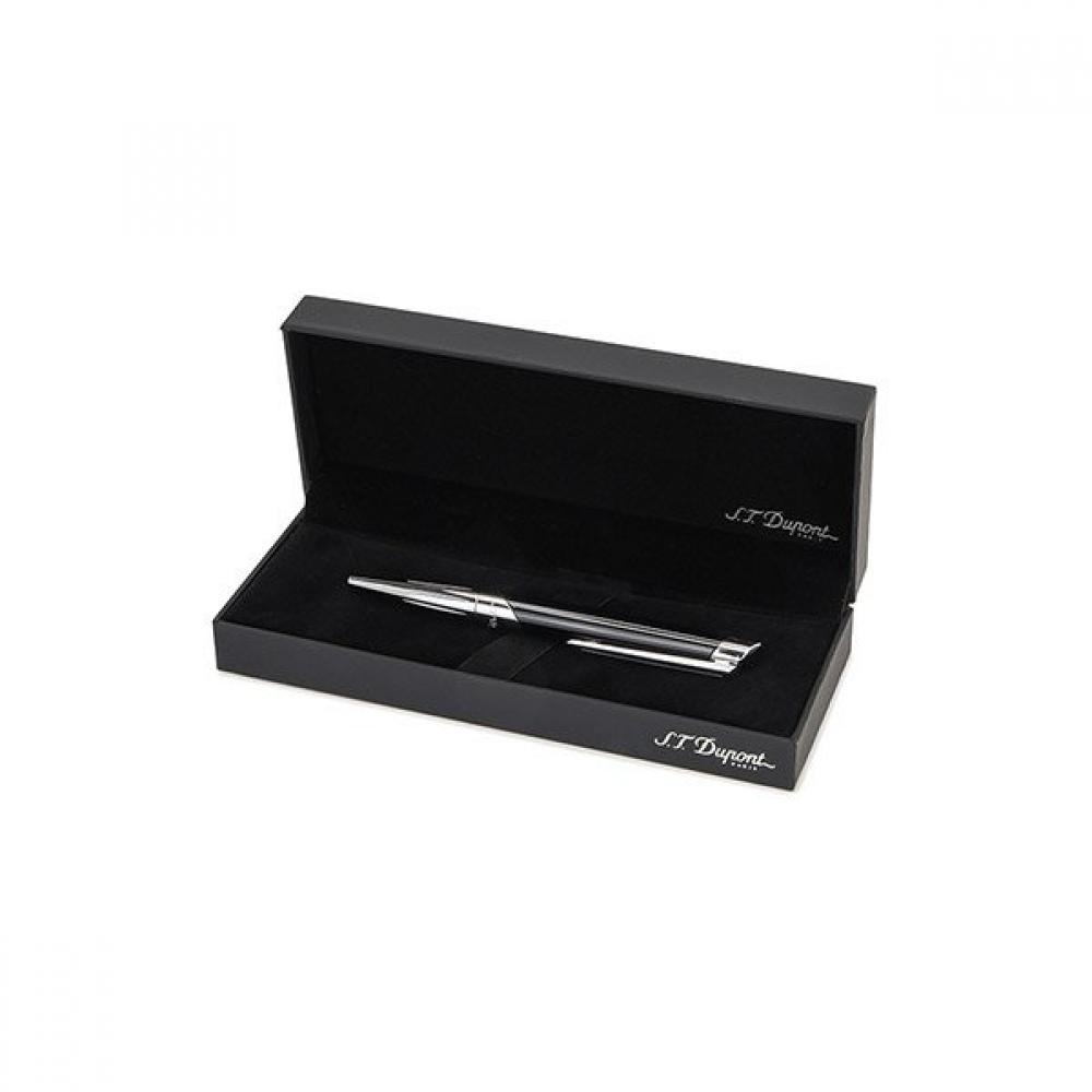 S.t. Dupont Ballpoint Pen Shiny Silver Black Cb405706z
