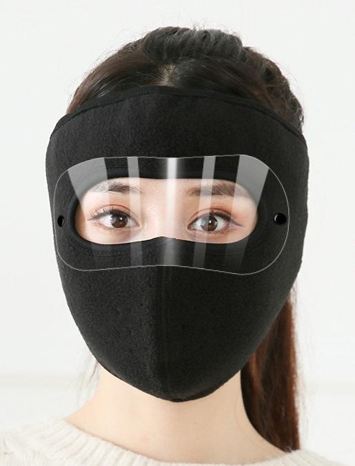

Detachable goggles full-face warm mask winter thickened neck protection cold-resistant balaclava mask fitness and body building чорний