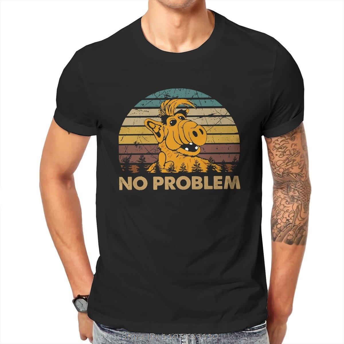 

No Problem Hipster T-Shirt ALF The Animated Series Men Harajuku Fabric Streetwear T Shirt Fashion O-neck Oversized Tshirt Top... S разноцветный