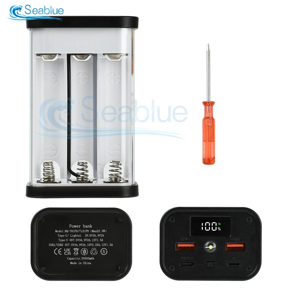 

Набір Power Bank на 6x 18650, 22.5W, Прозорий, Без пайки, DIY Корпус для акумуляторів, PD/QC/FCP/AFC Швидка зарядка для телефонів, планшетів