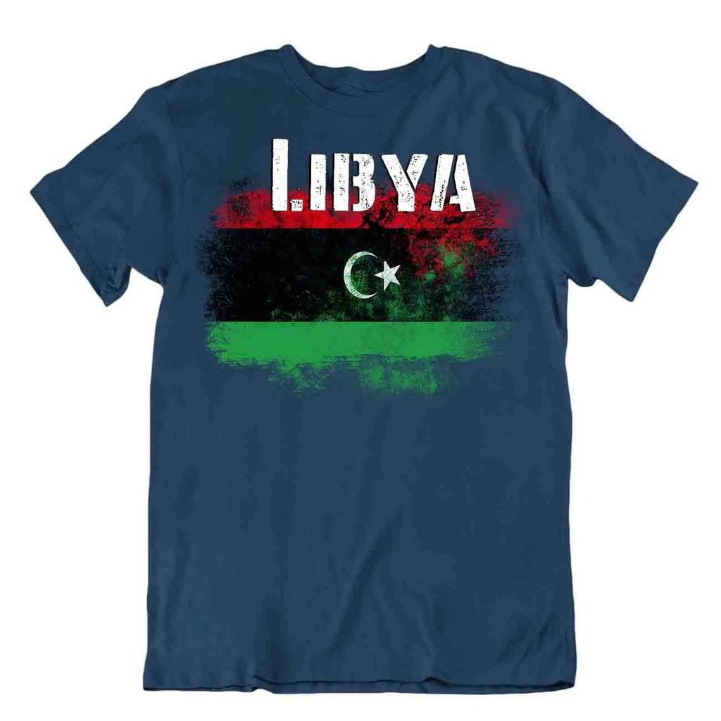 Libyen Flagge T-Shirt T-Shirt Tee Oberteil Stadtplan Stern und Halbmond STOLZ SOUVENIR