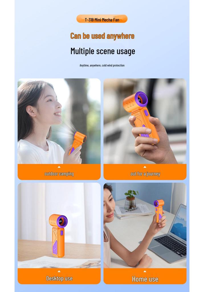 2026 Mini Portable High-Speed Cooling Fan with Long Battery Life & Digital Display