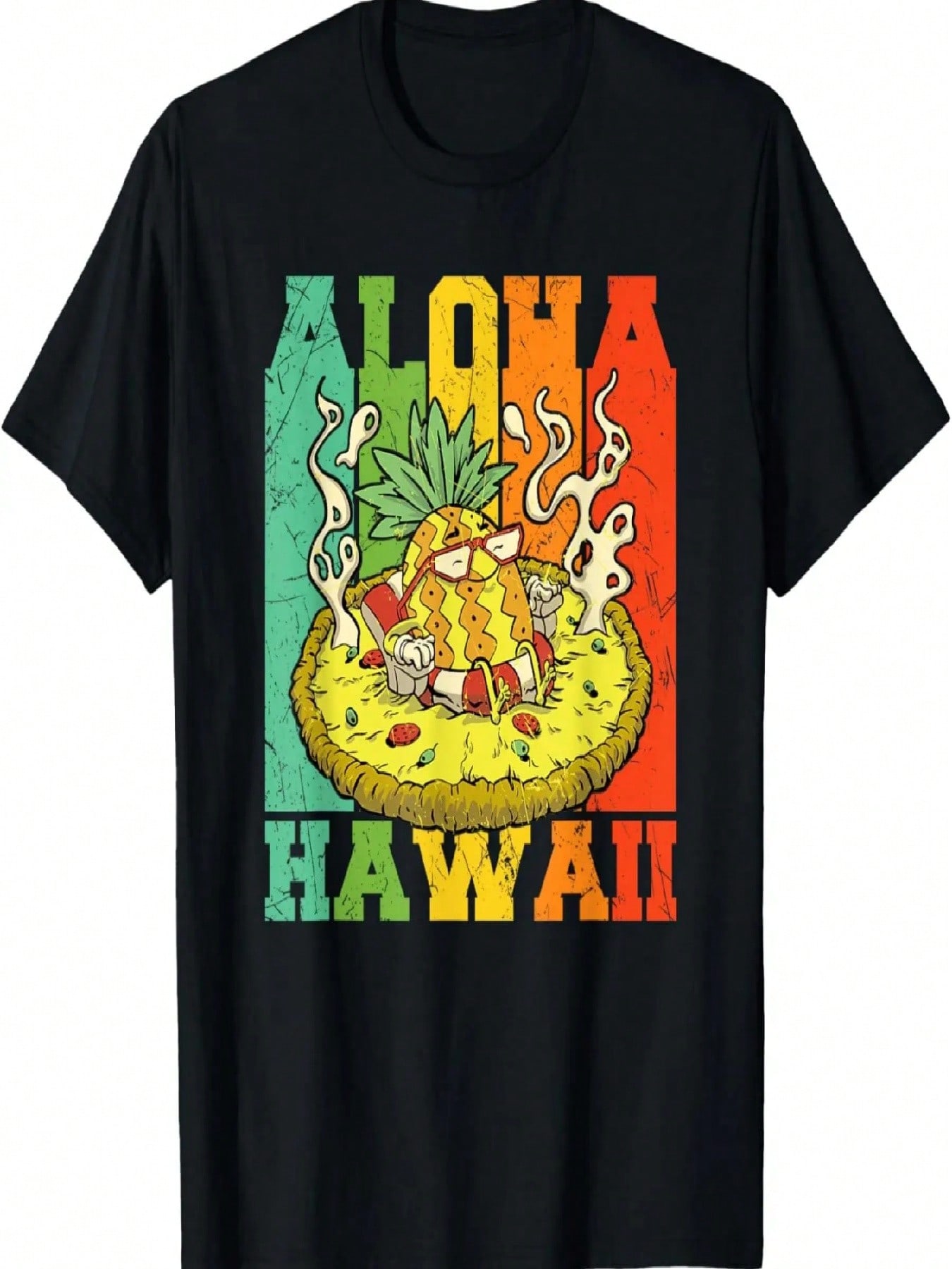Aloha Hawaii Funny Pizza Pineapple Hawaii Luau Vacation T-Shirt S разноцветный
