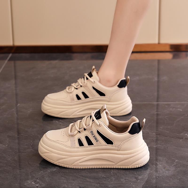 

Осень маленькие белые туфли новая корейская версия женские студенческие платформа спортивные кеды повседневная обувь тренд 35 хаки