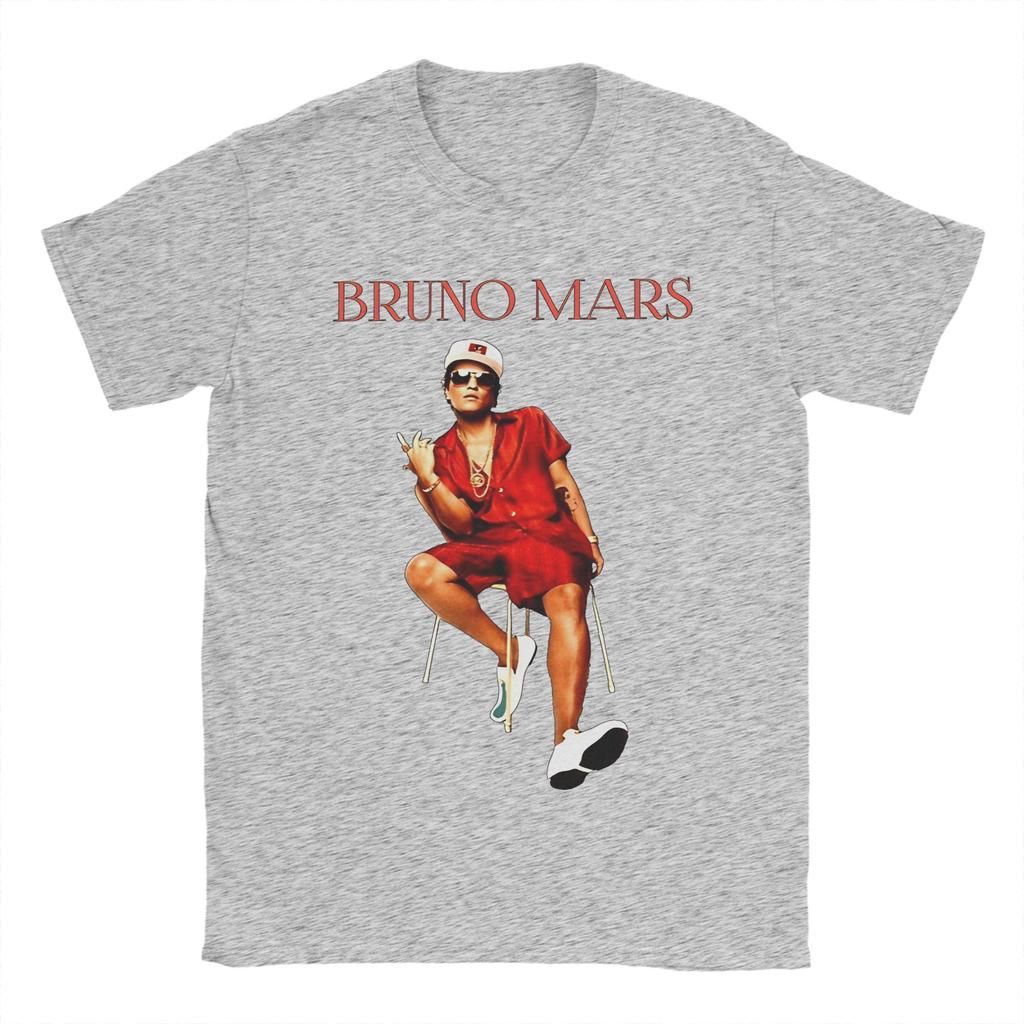 Bruno Mars Funk Pop RB Music Art T Shirt Unisexs  Pure Cotton Unique TShirts Crewneck  Tees Short Sleeve Tops Summer