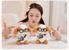 Cartoon Flower-Faced Dog Plush Toy with Glasses - Cute Desk Companion Doll