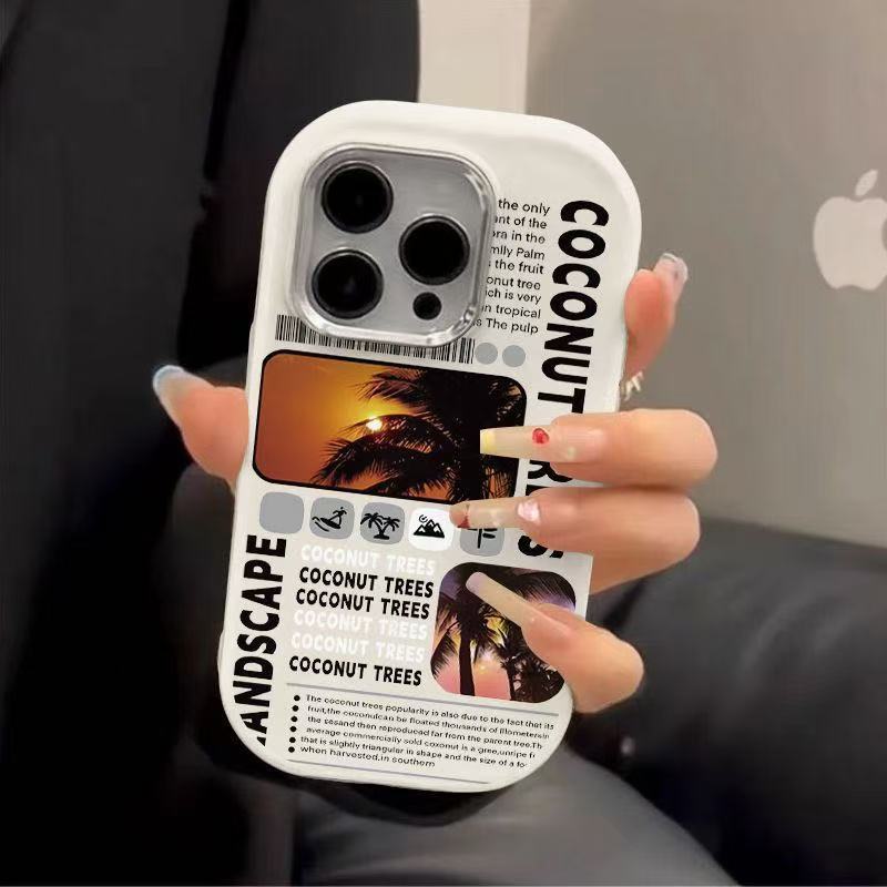 Coconut Tree 15pro Suitable for 16promax IPhone Case IPhone 14 Personality 13mini Europe and America