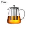 Heat Resistant Borosilicate Glass Teapot with Removable Stainless Steel Infuser Clear Tea Kettle for Kung Fu Tea Brewing & Tea S