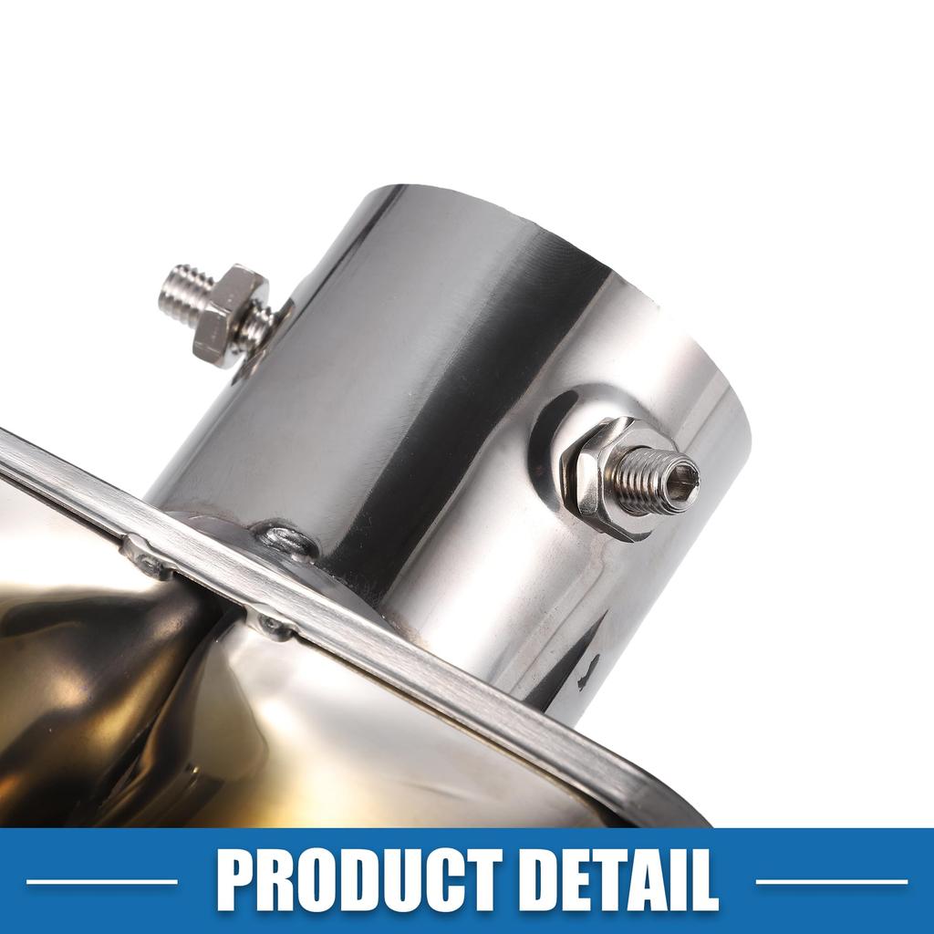 ABSOPRO Auto Dvojitá Koncovka Výfuku Zakřivená 61mm 60x53mm 170mm Tlumič Nerezová Modrý Rám Koncovka Výfuku, Vstup, Výstup, Délka, Šroubovací Koncovka, Ocel,