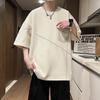 Summer Street Style Casual Fashion Patchwork Pullovers Tee Men Short Sleeve Cotton T-shirt Top