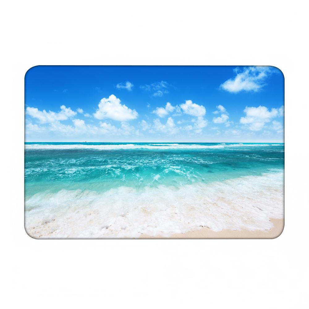 1 Stück Strand W-Wellen Fußmatte Zuhause Badezimmer Saugfähige Matten Rutschfeste Matten Heimdekor Zubehör