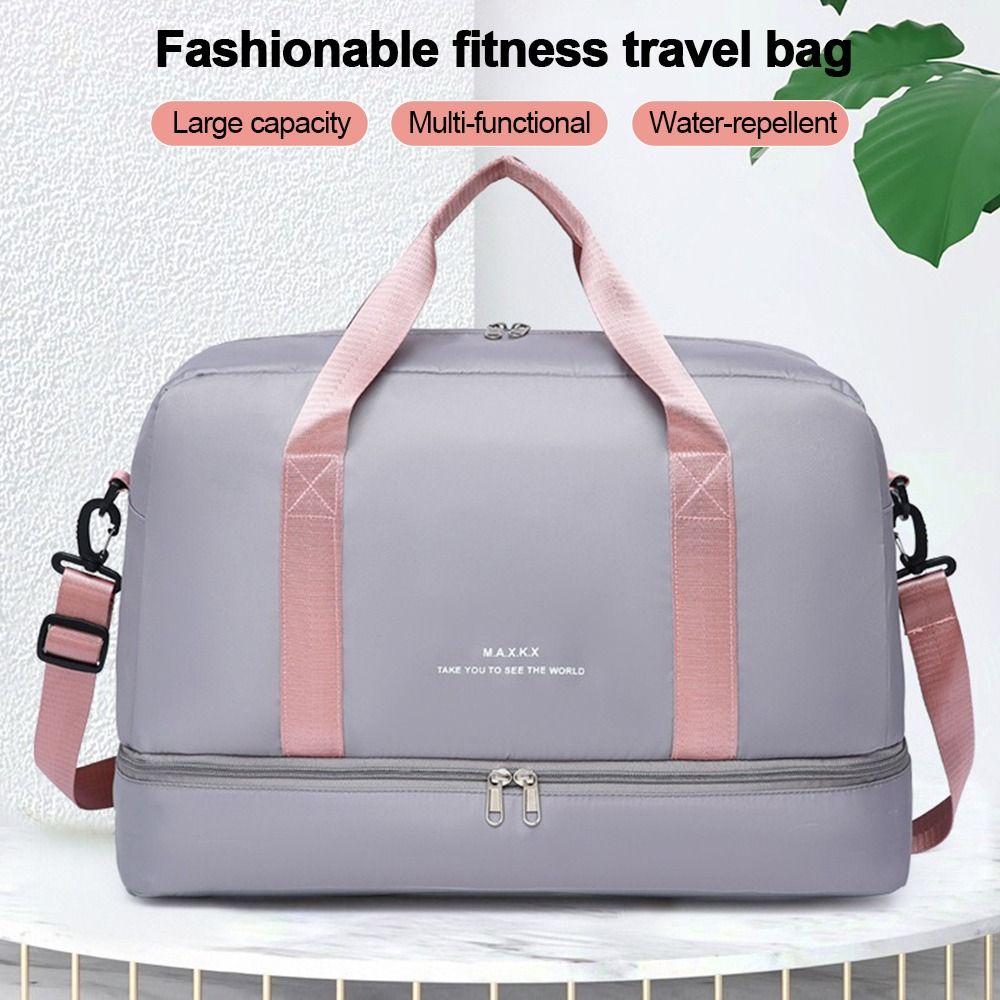 Large Capacity Sports Bag Adjustable Shoulder Strap Dry and Wet Gym Bag Multifunctional Solid Color Duffle Bag Weekend Use