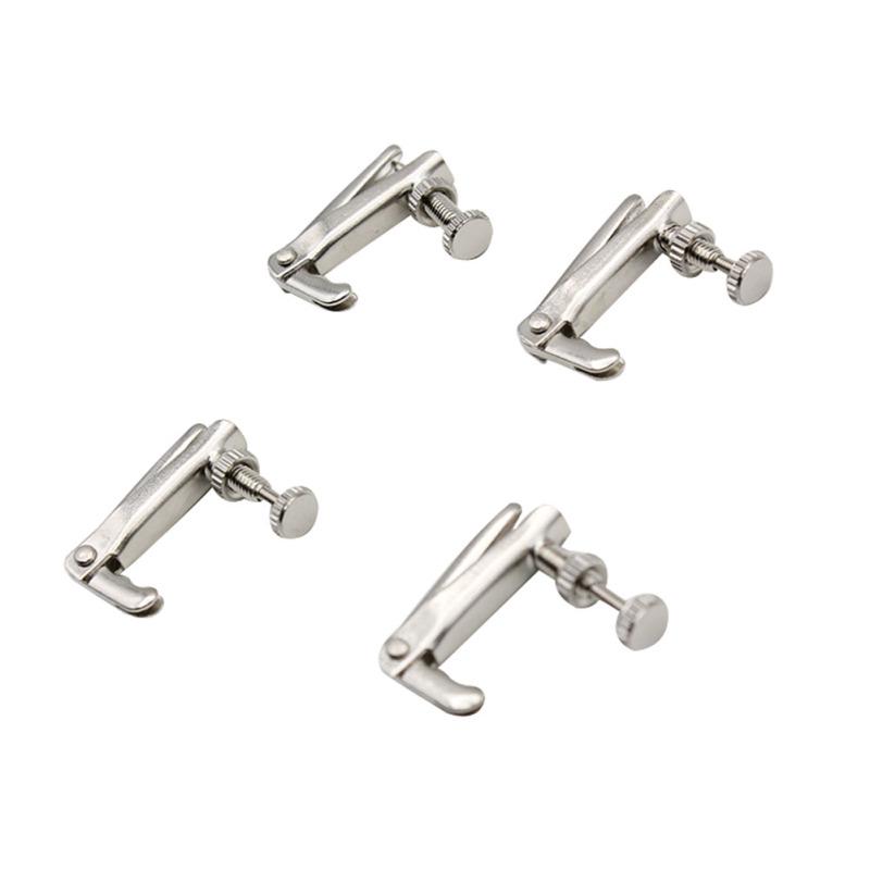 4pcs Copper Nickel Alloy Silver Violin Tuner Fine Tuners Spinner String Adjuster Violin Accessories