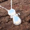 Milky Opal Gemstone 925 Sterling Silver Jewelry Zircon Pendant1.16" Gift For Mom CZP-1-13