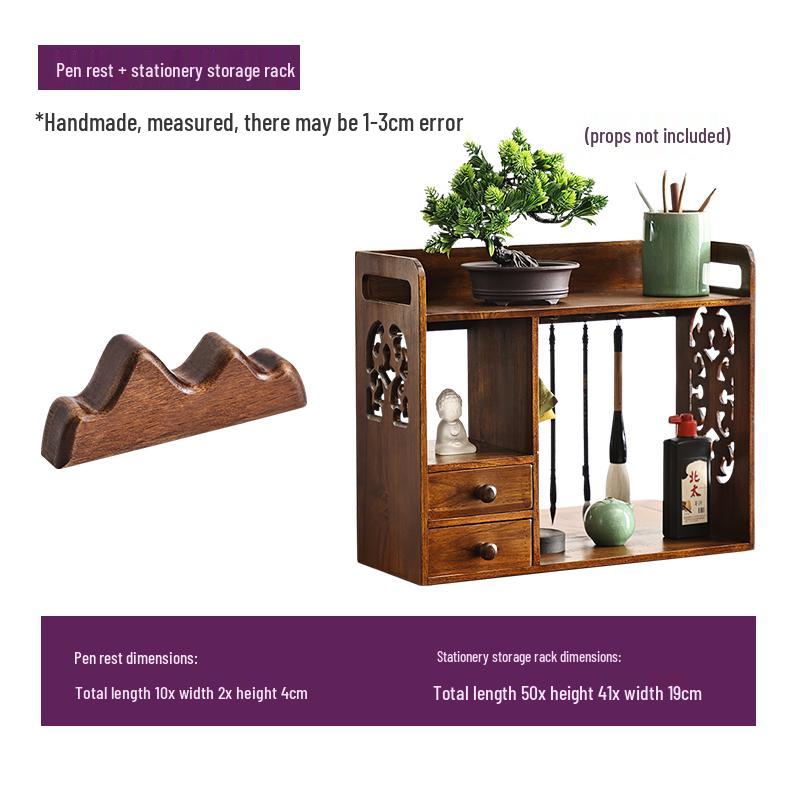 Solid Wood Calligraphy Brush Holder & Pen Rest