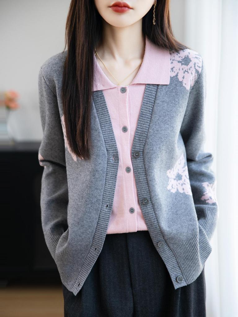 Retro Women's Knitted Cardigan – Exquisite, Loose, Early Autumn Slimming Jacket