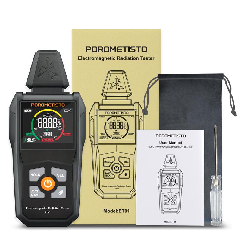 

ET01 Electromagnetic Radiation Detector Electric/Magnetic Field EMF Meter Household Electromagnetic Wave Radiation Measure Meter