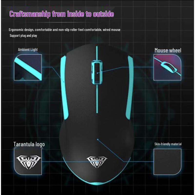 AULA T630 Wired Gaming Keyboard and Mouse Combo