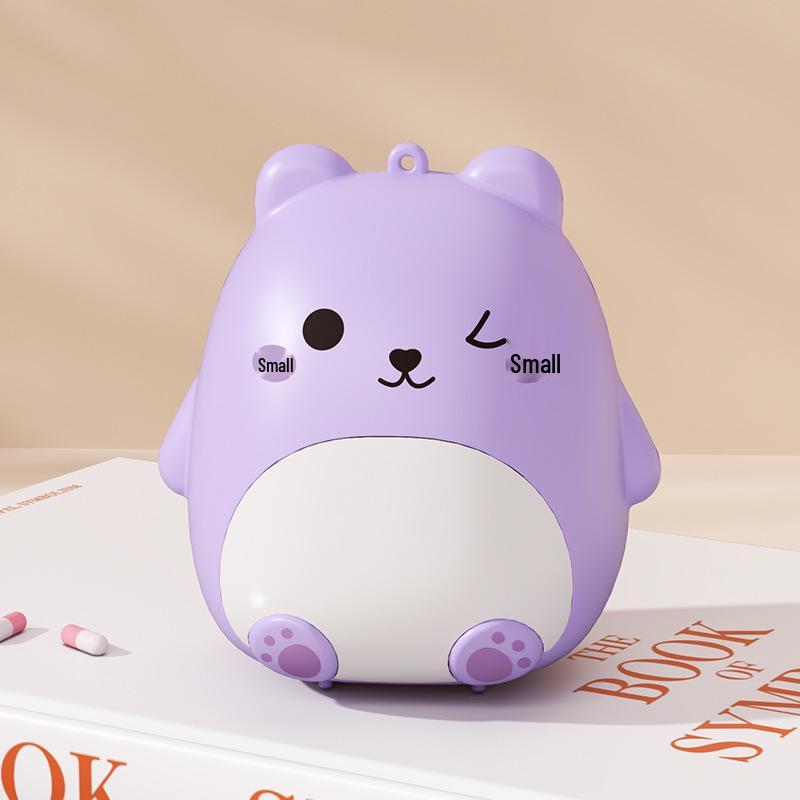 Cute Bear Portable Pill Box - Large Capacity, Sealed Medicine Dispenser & Household Storage
