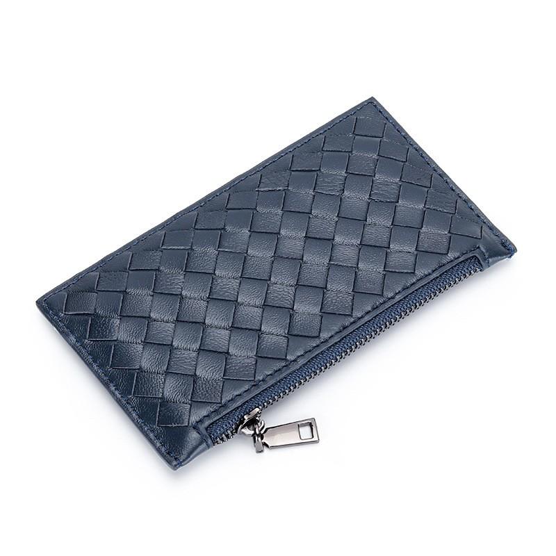 Reine Lammfell Handgewebte Münzbörse Clutch Tasche Leder Lose Geld Geldbörse Karten