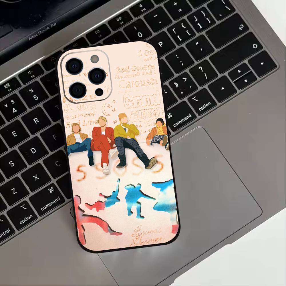 5 S-Seconds of S-Summers 5SOS  Phone Case For iPhone 17,16,15,14,13,12,11 Plus,Pro Max,XS,Soft Silicone Black Cover