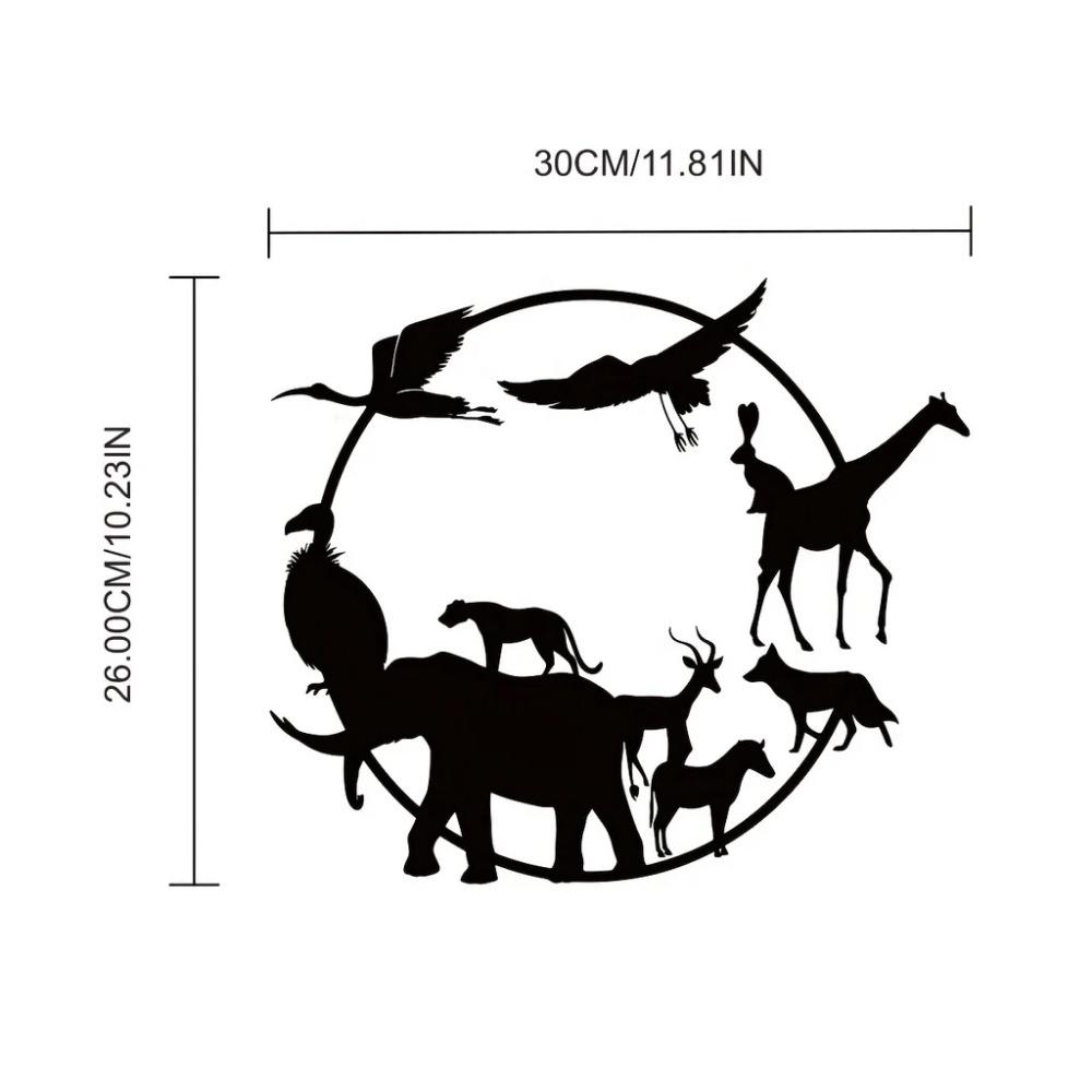 Wildlife Metal Wall Art – Animals Art Decor, kovové cedule pro divokou zvěř do obývacího pokoje, elegantní nástěnné závěsy a dekorace interiéru