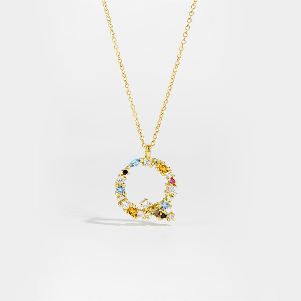 925 Sterling Silver Gold Letter M Pendant Initial F Alphabet Necklace Monogram Opals 2020 Women Accessories Jewelry