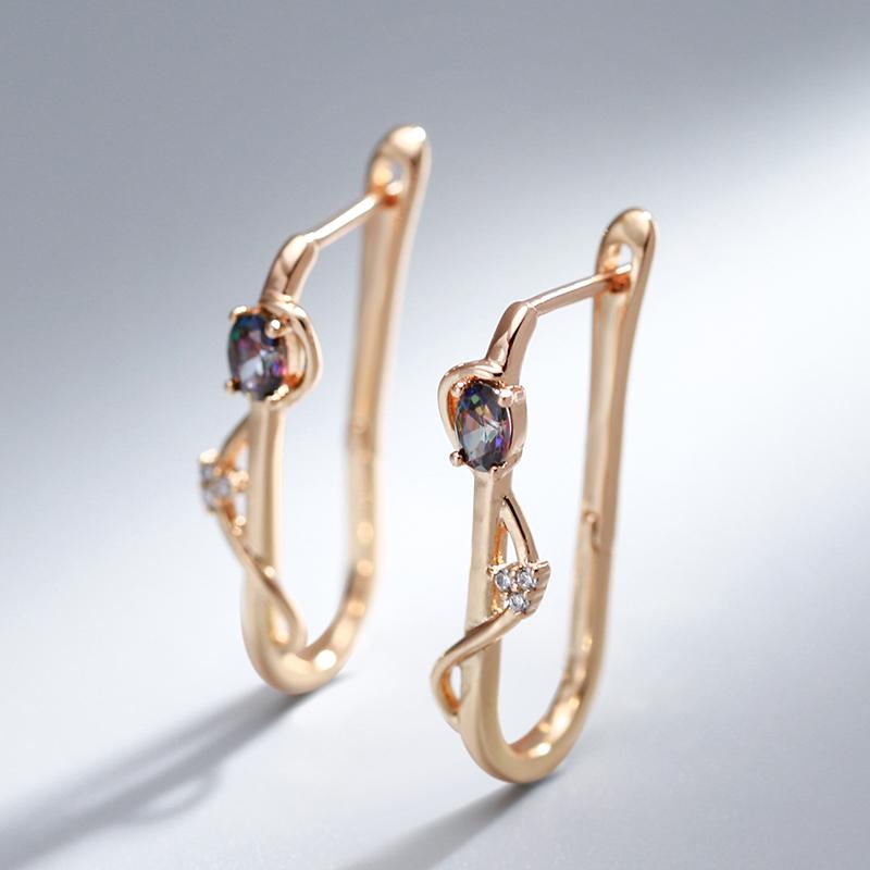 Neue Roségold Lange Ohrringe Trendige Natürliche Zirkon Ohrringe Luxusschmuck Geschenke für Mädchen' Temperament Accessoires