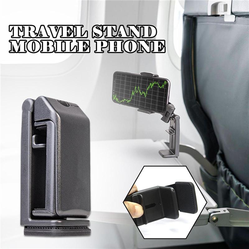 1pc Foldable travel phone stand - suitable for airplane seat stands on trains, flights, and desks - adjustable and rotatable
