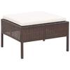 3 Piece Garden Lounge Set with Cushions Poly Rattan Brown