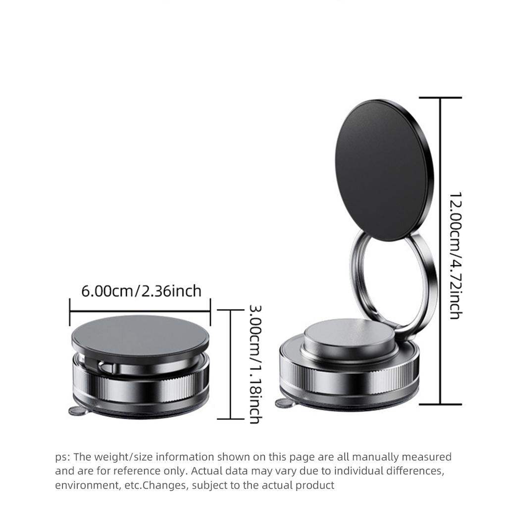 360 Degree Rotating Foldable Magnetic Phone Holder ABS Shell Vacuum Suction Car Dashboard Desktop Mobile Phone Bracket Stand