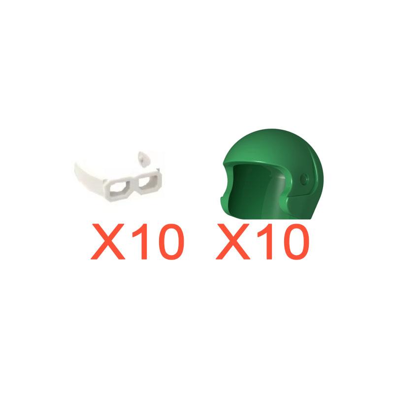 Building Blocks Accessories Military Figure Fireman Pilot Football Player Helmet Navy Cowboy Hat Oxygen Bottle Brick Toy K060