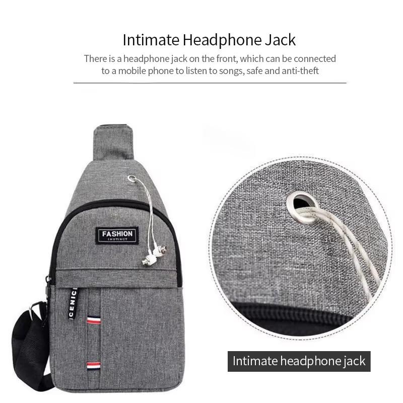Men's Fashion Canvas Waterproof Chest Bag, Multifunctional Sling Crossbody Bag For Outdoor Sports Travel Hiking Camping