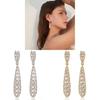 Elegant Water Drop Zirconia Earring For Women With Dangle Design And Geometric Style