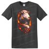 Animal Flame T Shirt Wolf Sheep Dual Head Graphic Art Tee Design