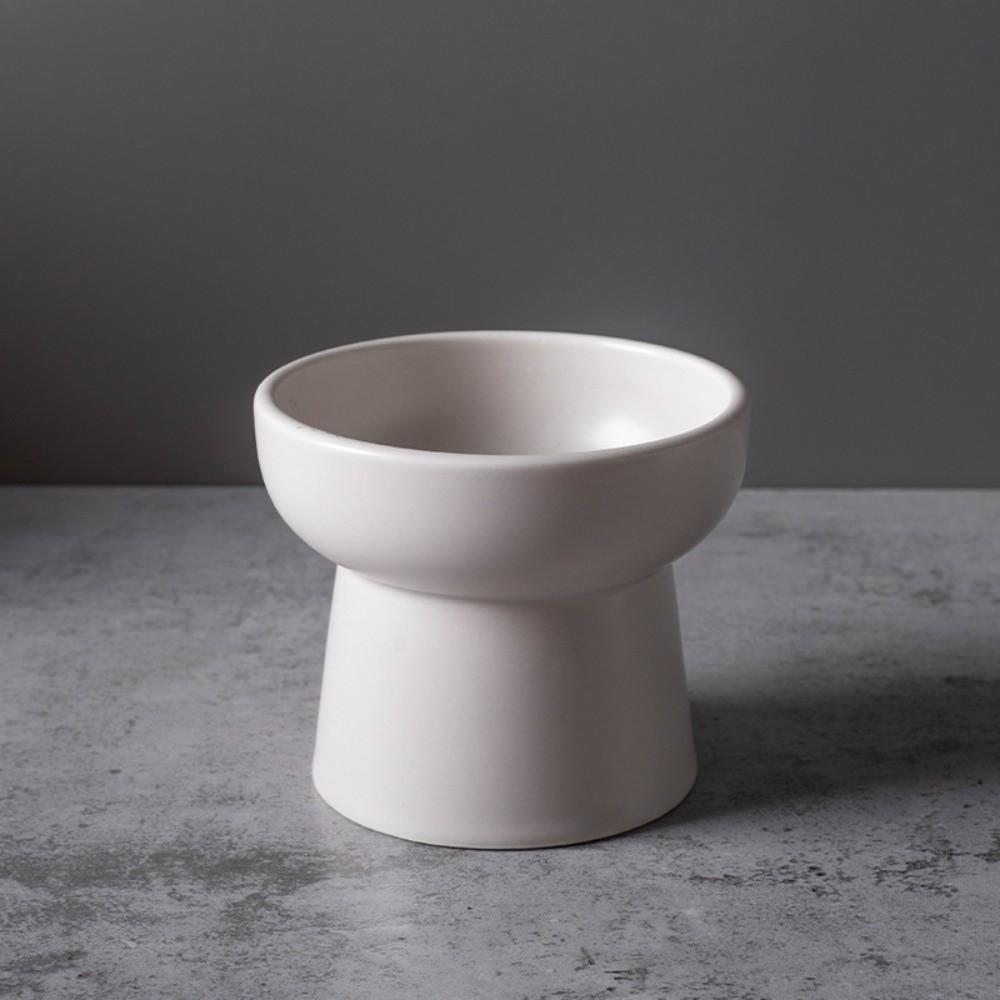 New Ceramic Raised Cat Bowl Elevated Solid Color Pet Water Bowls Tilted Large Diameter Dog Food Bowl Cat Accessories