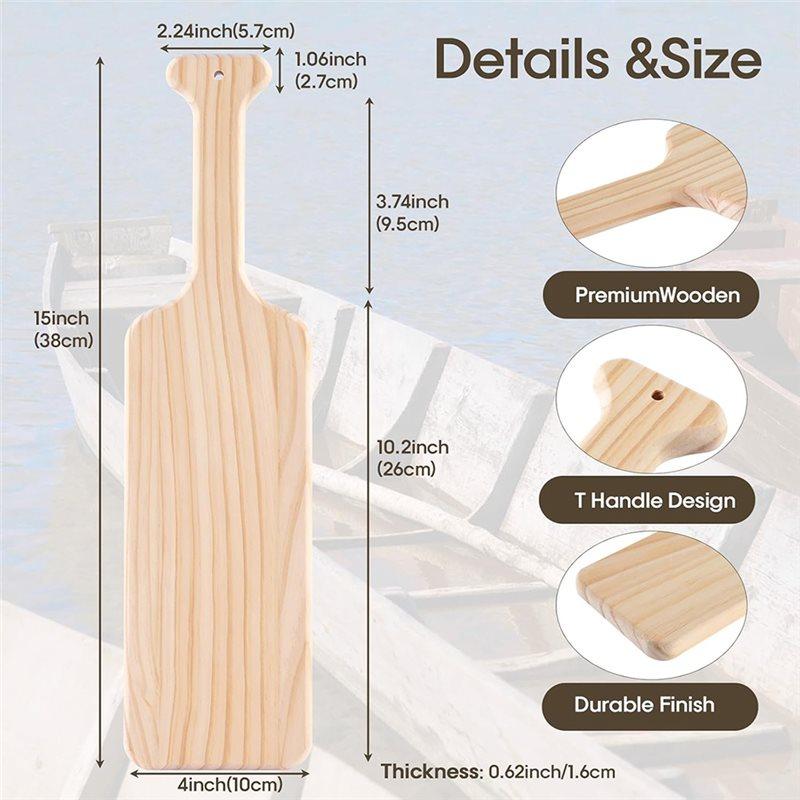 Premium-Unfinished Wooden Paddle, 15 Inches, Greek Style, Smooth Surface, Easy To Paint, Sorority Paddle, Natural Texture