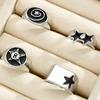 High-End Eco-Friendly Hip Hop Star Ring Set: 4-Piece Trendy European & American Men's Personalized Rings