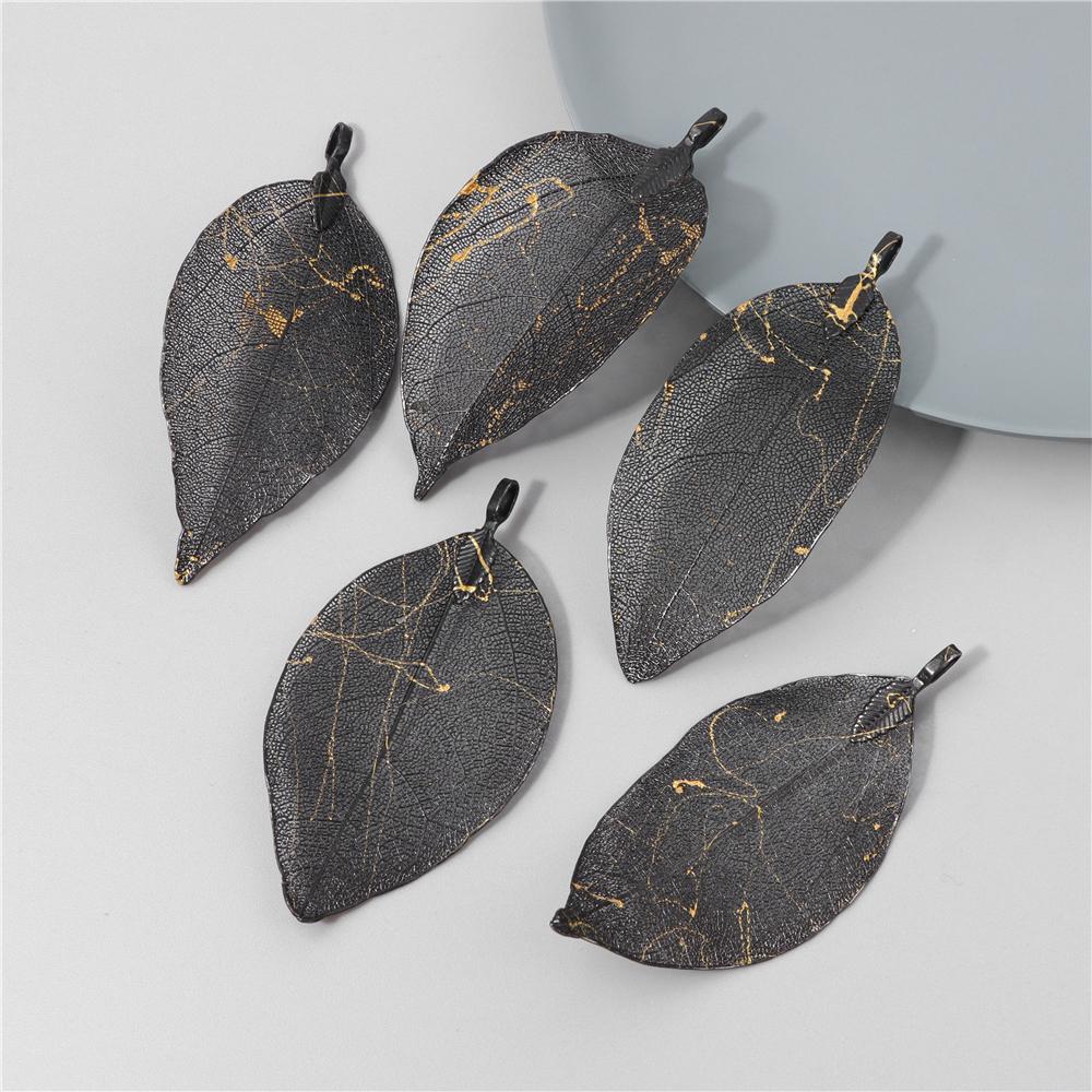 5pcs Fashion New Leaves Metal Pendants Unique Sweater Leaf Vein Pendant DIY Necklace Earring Accessory Fine Jewelry Handmade