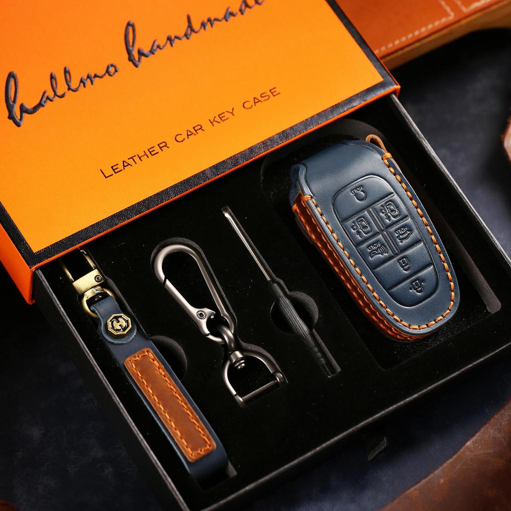 Suitable for New Style Hyundai IX35/IX45 Handmade Cowhide High-End Car Key Cases keychain