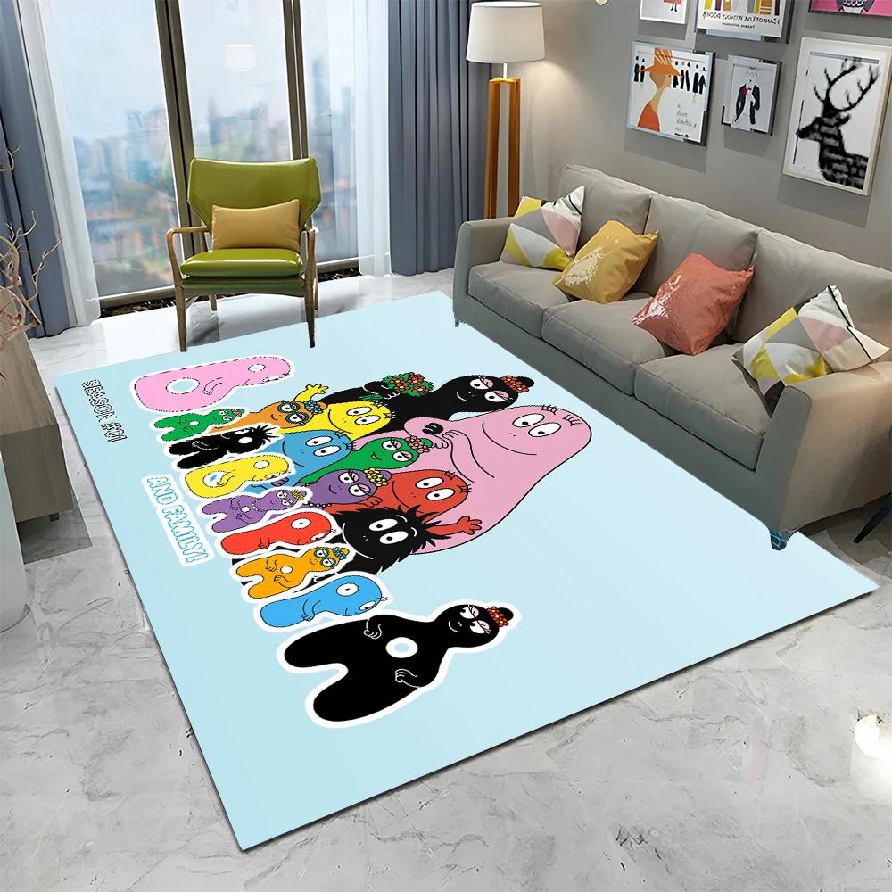 Tappeto Cartoon Anime Famiglia Barbapapa per Casa Soggiorno Camera da Letto Divano Zerbino Decorazione, Tappeto per Area Bambini Tappetino Antiscivolo