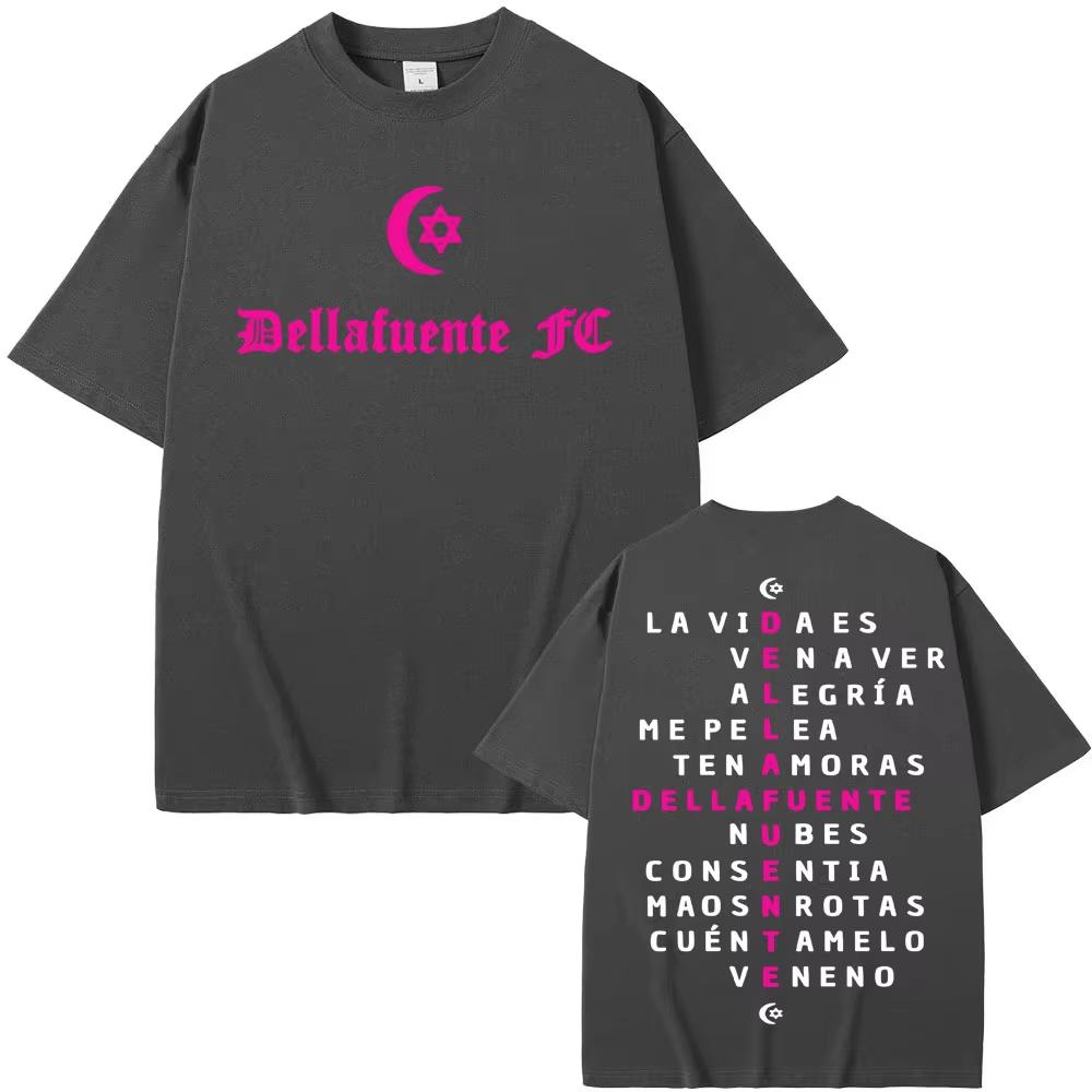 Rapper Dellafuente Double Sided Graphic Tee Shirt Harajuku Fashion Hip Hop Street Tshirts Men Women Comfort Pure Cotton T Shirt