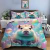 Capibara Capybara Cute Duvet Cover Student Dormitory Bed Three-piece Children's Printed Quilt Cover