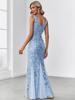 Ever-Pretty Women's Classic Double V-Neck Sequin Fishtail Maxi Dresses Evening Gowns