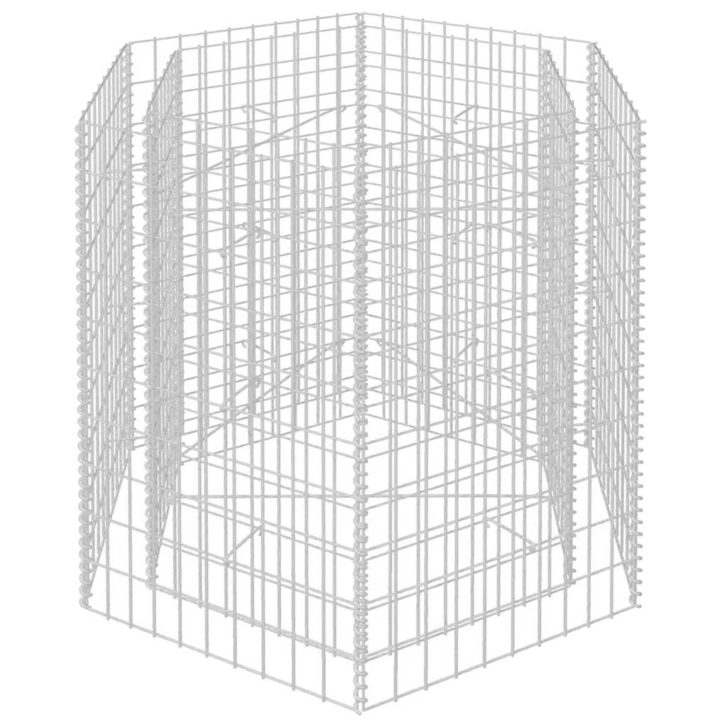 Vidaxl Maceta Elevada Gabionada, Hexagonal, 100 X 90 X 100 Cm