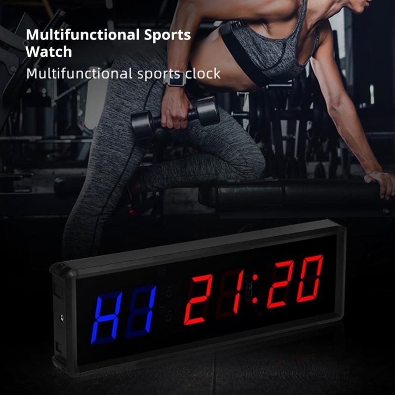 Timer Professionale per Palestra Con Telecomando Orologio Digitale 12/24H Cronometro Conto alla Rovescia Per Allenamento Fitness